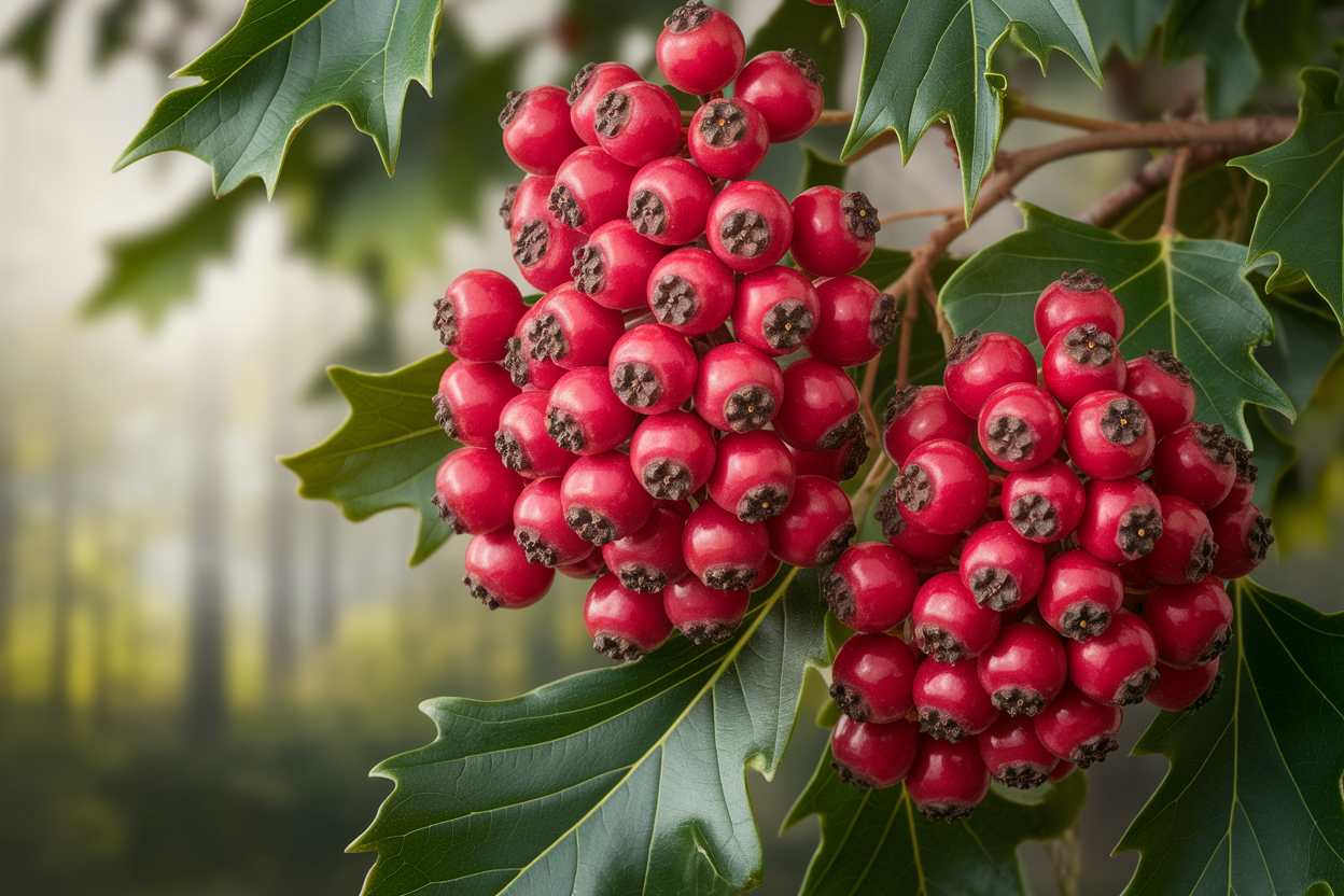 aubepine-baies-rouges-feuilles-vertes