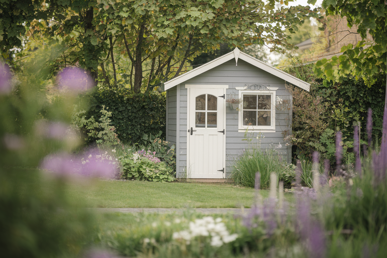 cabane-jardin-plantes-fleuries