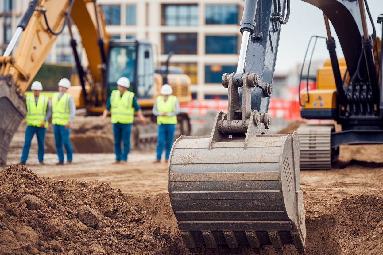 chantier-pelleteuse-ouvriers-flou