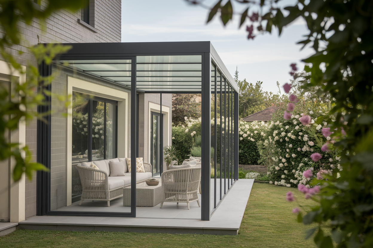 maison-moderne-veranda-vitree-jardin
