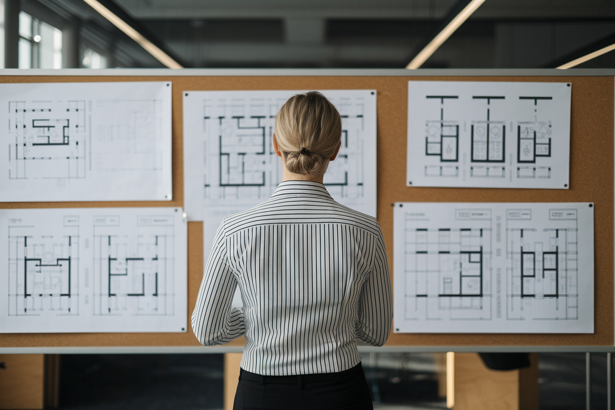 architecte-dos-tableau-plans-bureau-lumineux