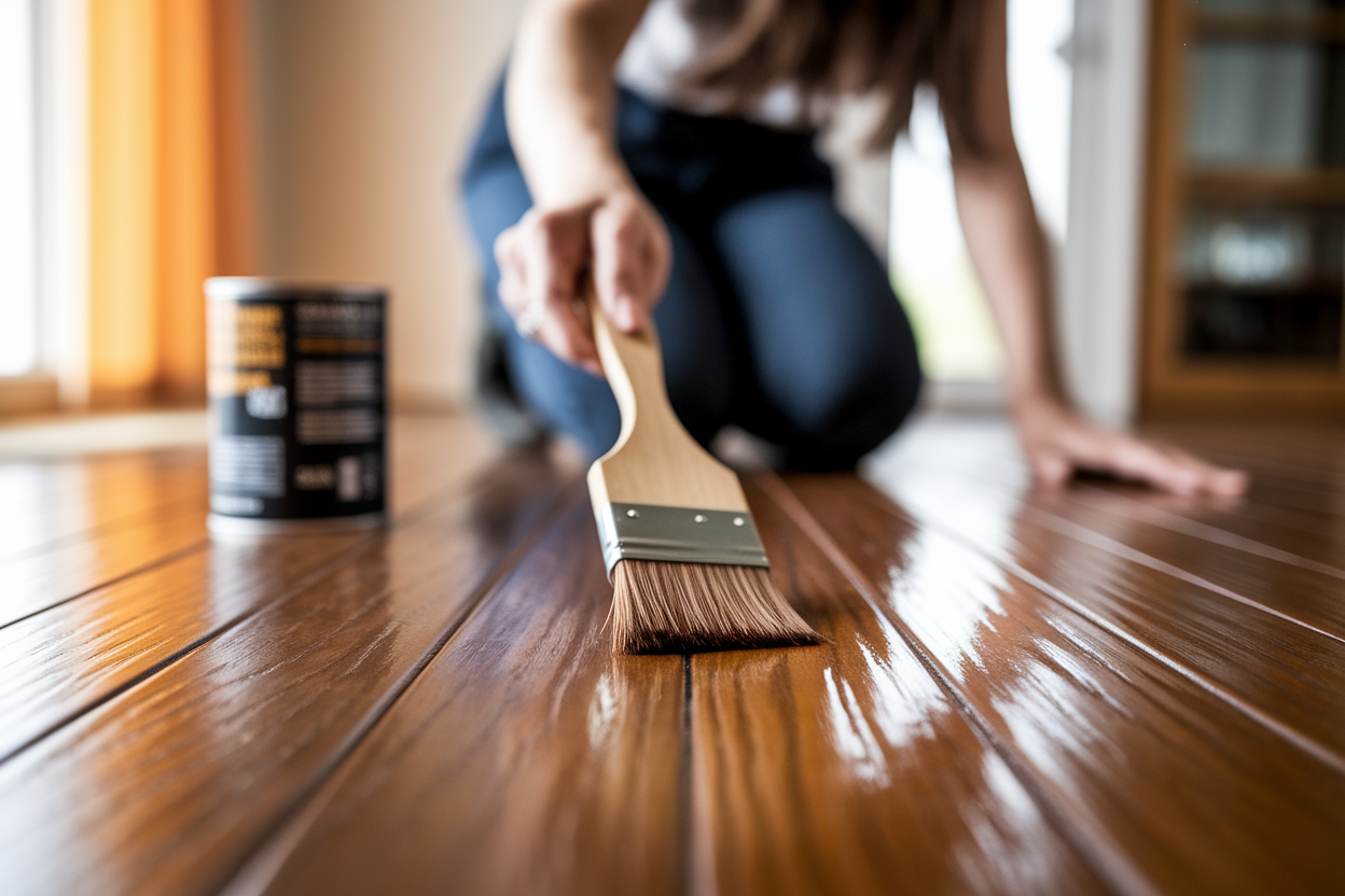 personne-plancher-bois-teinture-brosse