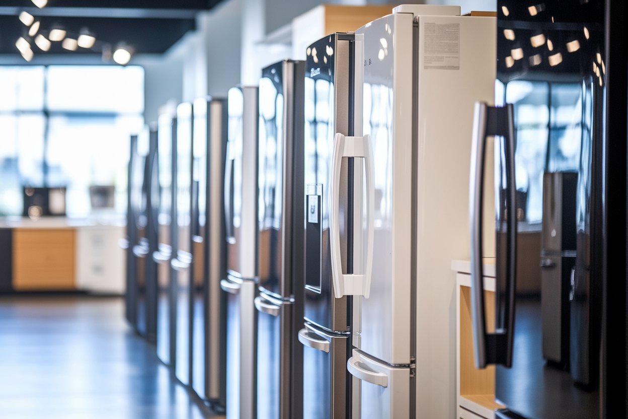 showroom-cuisine-refrigerateur-avantplan-eclaire