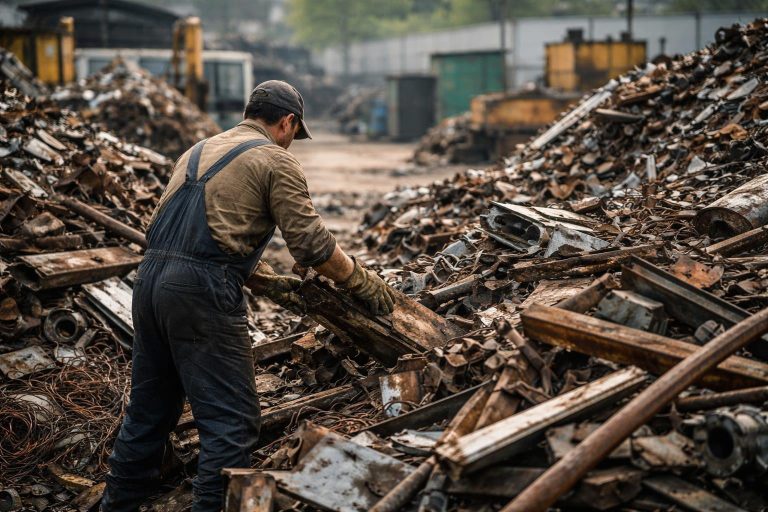 homme-travail-cour-ferraille-metal