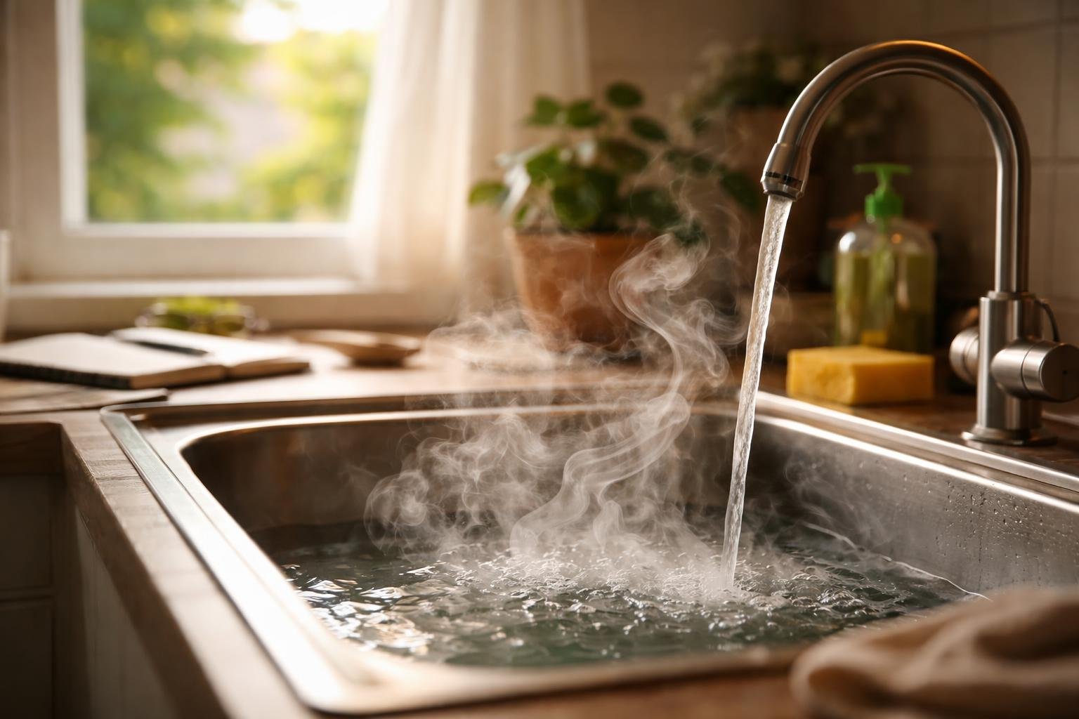 evier-cuisine-vapeur-lumiere-fenetre