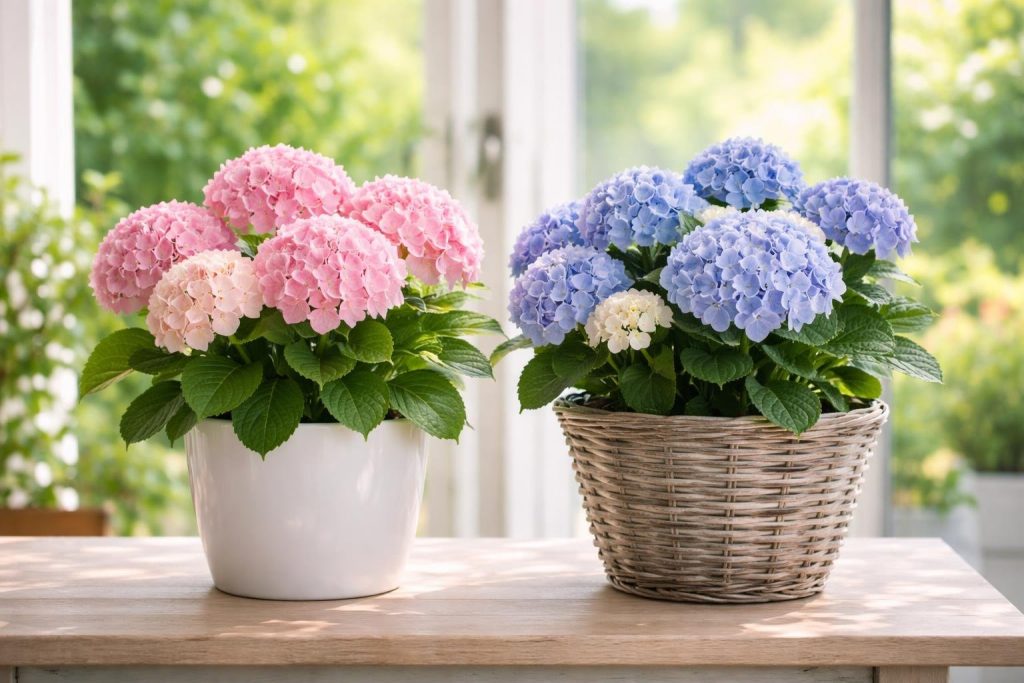 pots-hortensias-table-fenetre-ensoleillee