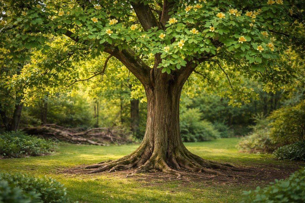 tulipier-virginie-jardin-fleurs-feuilles